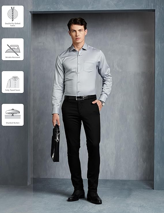 Symbol Premium Men's Wrinkle-Resistant Regular Fit Cotton Formal Shirt - Image 2